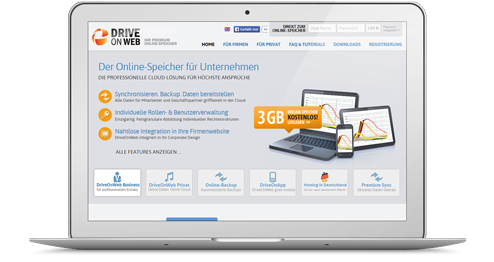 DriveOnWeb Webseite