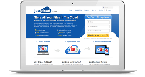 Justcloud Webseite